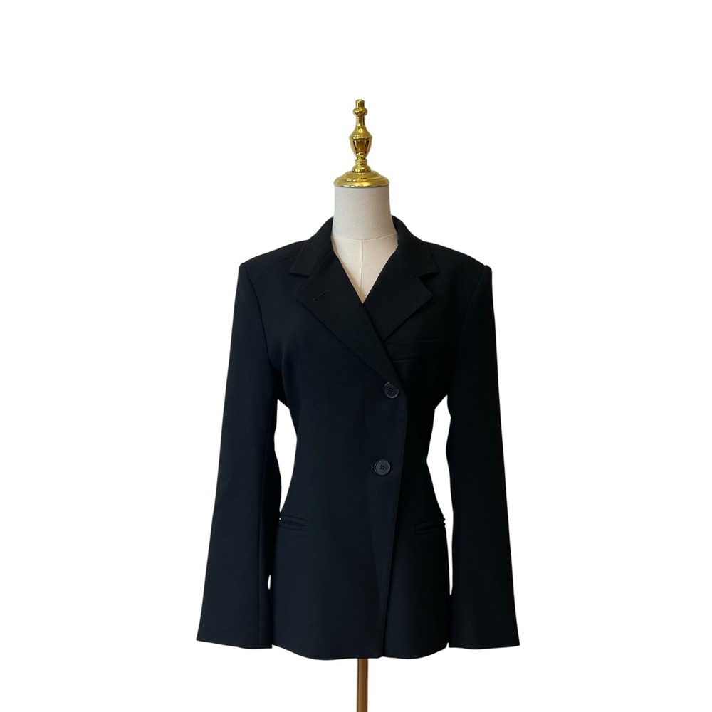 SMYTHE 20th Anniversary Asymmetrical Blazer Jacket Black Pique Size 6 $725